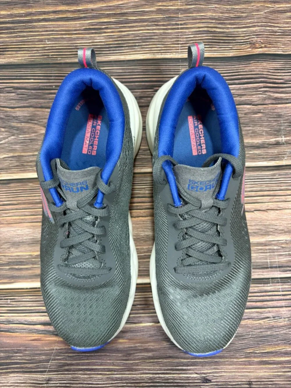 Skechers Go Run Swirl Tech Gray Athletic Running Shoes Size 7